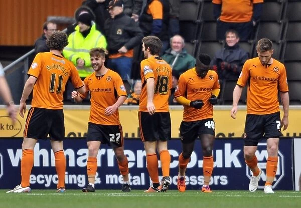 Michael Jacobs Scores First Goal for Wolves Against Notts County in Sky Bet League One (15-02-2014, Molineux Stadium)