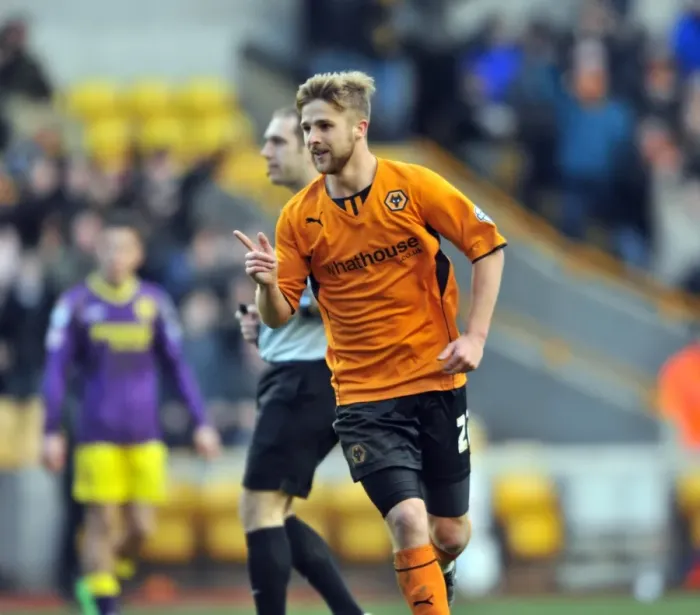 Framed Print : Michael Jacobs Scores Wolves Second Goal vs. Notts County in Sky Bet League One (February 15, 2014, Molineux Stadium)