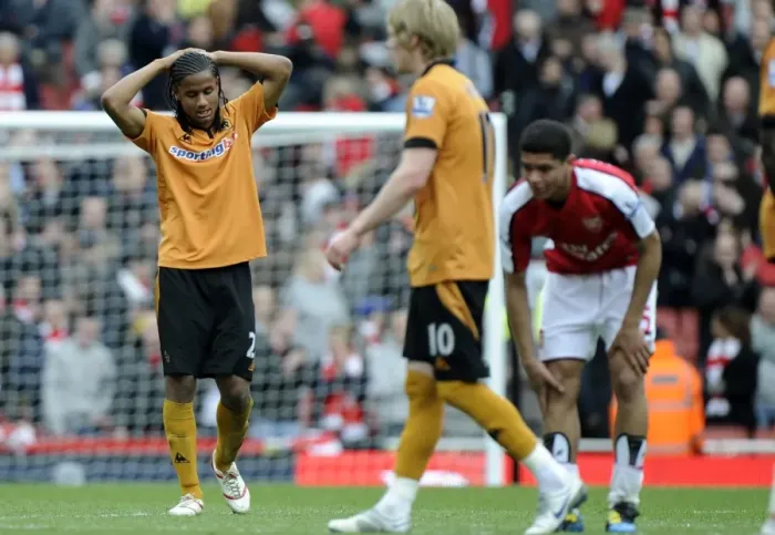 Framed Print : Michael Mancienne's Disappointment: Arsenal's Premier League Victory Over Wolverhampton Wanderers Framed Print : Michael Mancienne's Disappointment: Arsenal's Premier League Victory Over Wolverhampton Wanderers