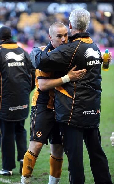 Mick McCarthy Comforts Jamie O'Hara: A Heartfelt Moment of Consolation in Wolverhampton Wanderers Barclays Premier League Match Against Blackpool
