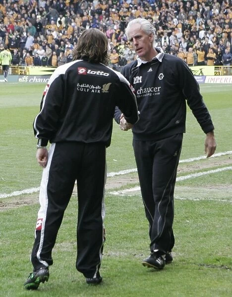 Mick McCarthy and Gareth Ainsworth's Pre-Match Greeting: Wolverhampton Wanderers vs Queens Park Rangers (April 2009)