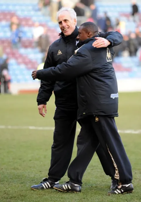 Framed Print : Mick McCarthy and Terry Connor Leading Wolverhampton Wanderers in Barclays Premier League Clash Against Burnley