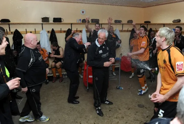 Framed Print : Mick McCarthy's Premier League Promotion Triumph: Wolverhampton Wanderers Dressing Room Celebration (2009) Framed Print : Mick McCarthy's Premier League Promotion Triumph: Wolverhampton Wanderers Dressing Room Celebration (2009)