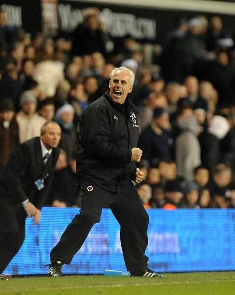 Mick McCarthy's Triumph: Wolves Manager Celebrates Full-Time Victory Over Tottenham in Barclays Premier League Soccer Match