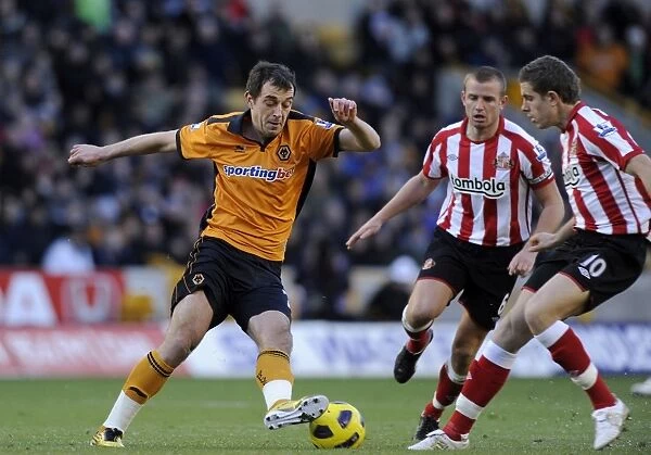 Nenad Milijas in Action: Wolverhampton Wanderers vs Sunderland, Barclays Premier League Soccer