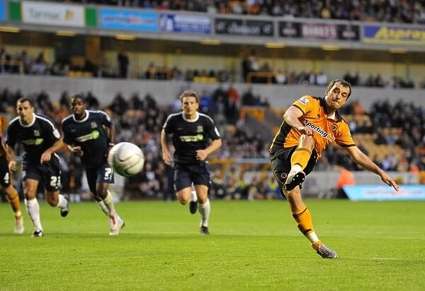 Nenad Milijas Scores the Penalty Kick Goal: Wolverhampton Wanderers Take 1-0 Lead in Carling Cup
