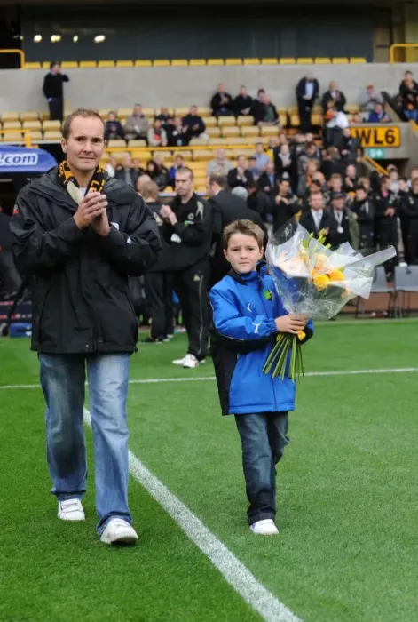 Framed Print : A Nostalgic Encounter: Young Wolves Fan Pays Tribute to Paul Birch at Wolves vs. Aston Villa Framed Print : A Nostalgic Encounter: Young Wolves Fan Pays Tribute to Paul Birch at Wolves vs. Aston Villa