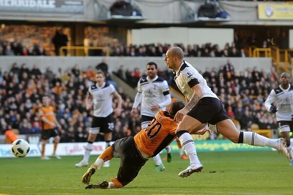 Penalty Called: Nenad Milijas Fouled by Alan Hutton in Wolverhampton Wanderers vs. Tottenham Hotspur