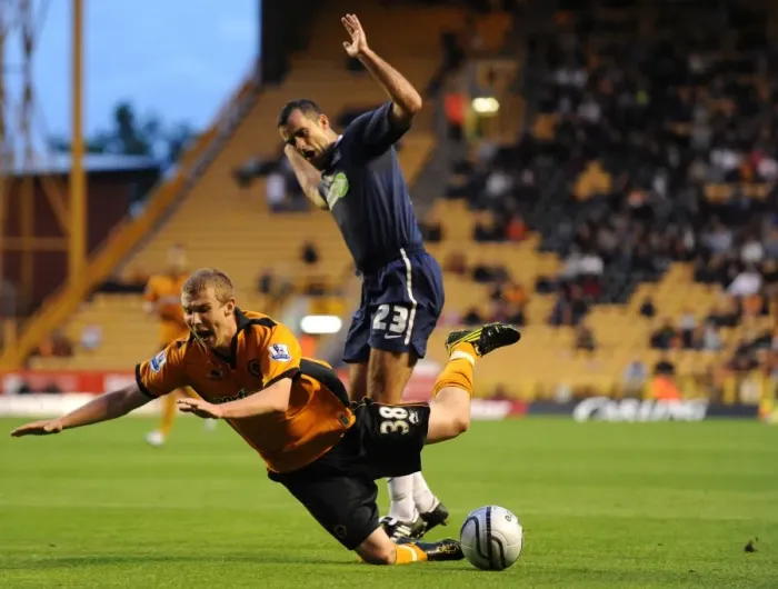 Framed Print : Penalty Called: Wolverhampton Wanderers vs. Southend United - Sam Winnall Fouled by Chris Barker (Carling Cup)