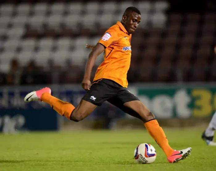 Framed Print : Razak Boukari Scores the Winning Goal for Wolverhampton Wanderers in Capital One Cup Round 2 at Sixfields Stadium