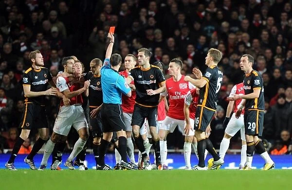 Red Card for Nenad Milijas: Arsenal vs. Wolverhampton Wanderers in the Premier League