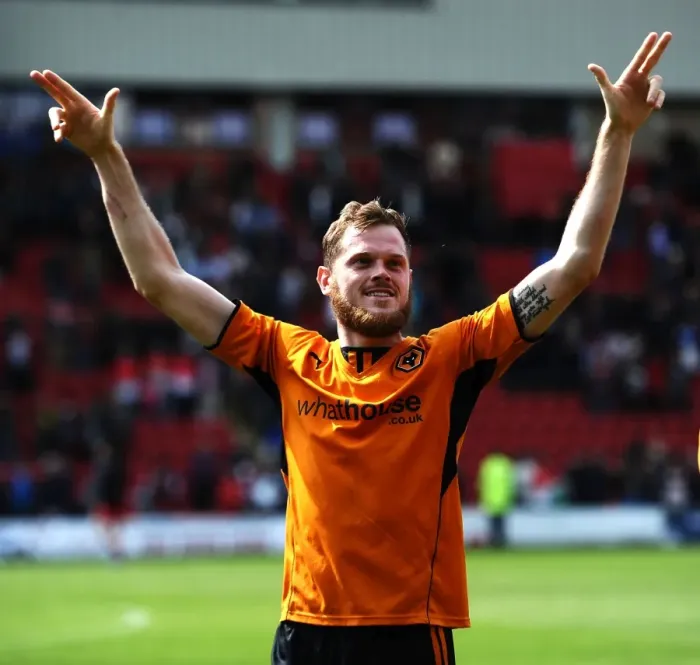 Framed Print : Richard Stearman's Triumphant Celebration: Wolverhampton Wanderers Claim Sky Bet League One Victory over Leyton Orient
