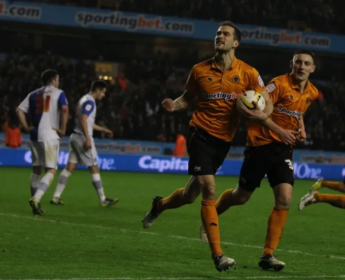 Framed Print : Roger Johnson's Equalizer: Wolverhampton Wanderers vs. Blackburn Rovers in Npower Championship