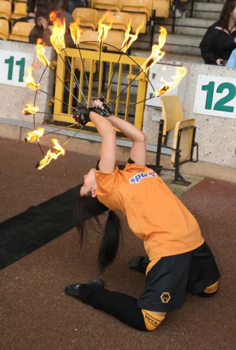 Framed Print : Sizzling Half Time: Fire Showdown at Wolves vs Bolton (Barclays Premier League) Framed Print : Sizzling Half Time: Fire Showdown at Wolves vs Bolton (Barclays Premier League)