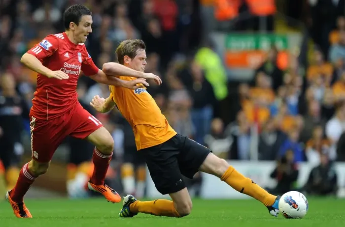 Framed Print : Stearman vs Downing: A Premier League Showdown - Intense Rivalry between Wolverhampton Wanderers Richard Stearman and Liverpool's Stewart Downing