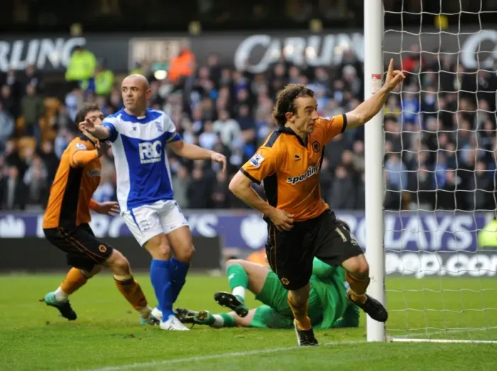 Framed Print : Stephen Hunt Scores First Goal for Wolverhampton Wanderers: 1-0 Lead Against Birmingham City in Premier League