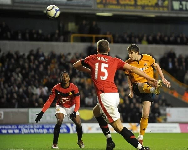 Stephen Ward Charges Towards Manchester United's Goal in Premier League Showdown (Wolves vs. Manchester United, 06-03-10)