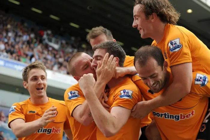 Framed Print : Stephen Ward Scores the Goal: Wolverhampton Wanderers Take a 2-1 Lead Over Blackburn Rovers in Premier League Soccer Framed Print : Stephen Ward Scores the Goal: Wolverhampton Wanderers Take a 2-1 Lead Over Blackburn Rovers in Premier League Soccer