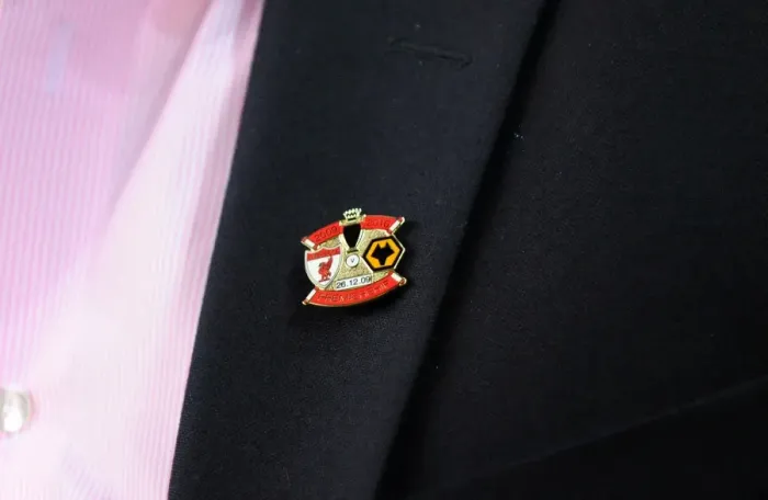 Framed Print : Steve Morgan's Premier League Showdown: Wolverhampton Wanderers vs Liverpool - Owner's Pin Badge