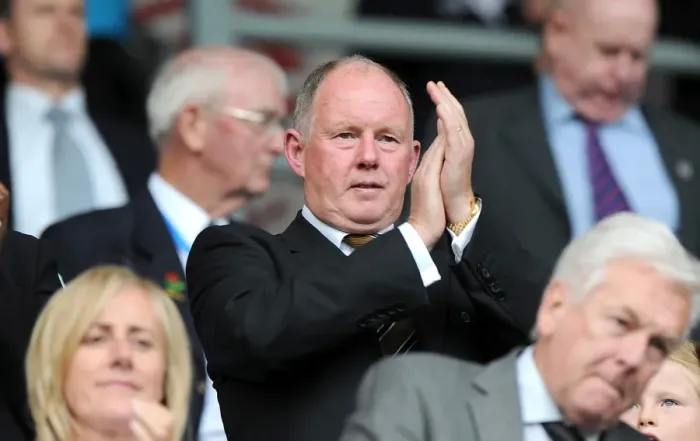 Framed Print : Steve Morgan's Premier League Triumph: Wolverhampton Wanderers Chairman Celebrates at Blackburn Rovers
