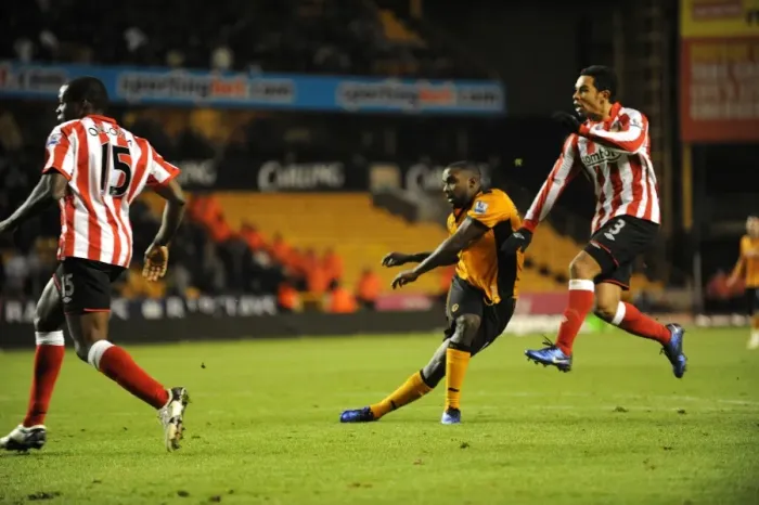 Framed Print : Sylvan Ebanks-Blake's Dramatic 3-2 Comeback Goal for Wolverhampton Wanderers vs. Sunderland Framed Print : Sylvan Ebanks-Blake's Dramatic 3-2 Comeback Goal for Wolverhampton Wanderers vs. Sunderland