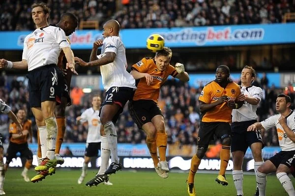 Thrilling Action: Kevin Doyle vs. Bolton Wanderers in Wolverhampton Wanderers Barclays Premier League Clash