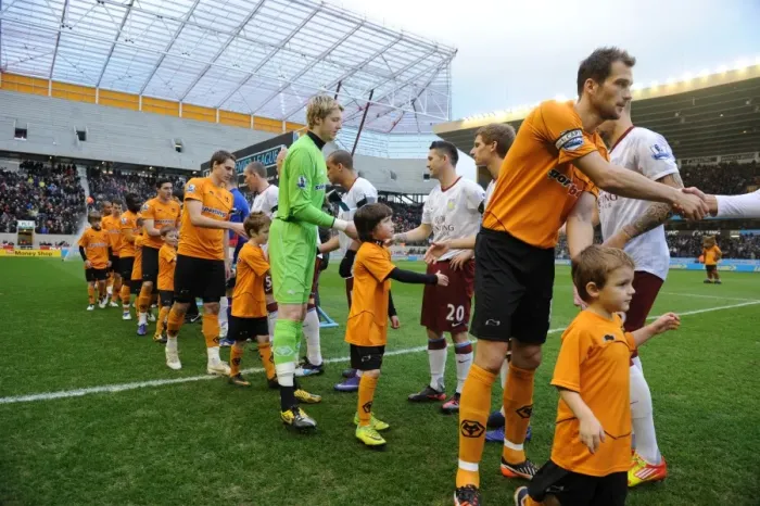 Framed Print : Thrilling Mascot Showdown: Wolverhampton Wanderers vs. Aston Villa - Barclays Premier League