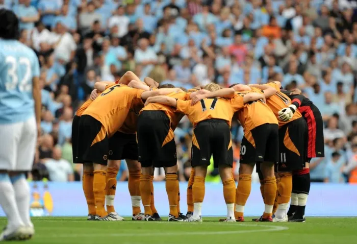 Framed Print : United in Determination: Wolverhampton Wanderers Before the Manchester City Showdown (BPL), August 2009 Framed Print : United in Determination: Wolverhampton Wanderers Before the Manchester City Showdown (BPL), August 2009