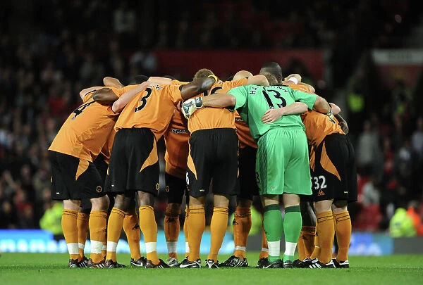 United in Focus: Wolverhampton Wanderers' Pre-Match Huddle vs Manchester United (Carling Cup Third Round)