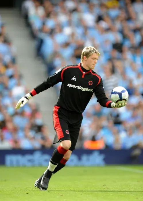 Framed Print : Wayne Hennessey in Action: Manchester City vs. Wolverhampton Wanderers (Premier League 2009-2010) Framed Print : Wayne Hennessey in Action: Manchester City vs. Wolverhampton Wanderers (Premier League 2009-2010)