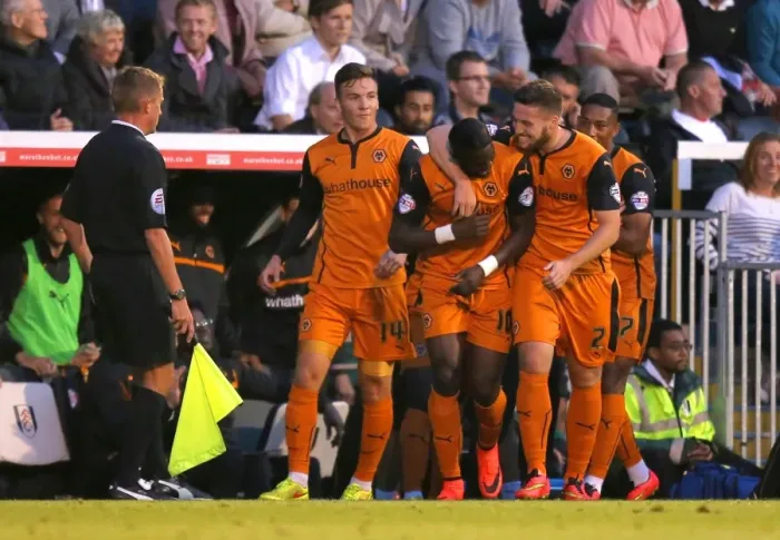 Framed Print : Wolverhampton Wanderers: Bakary Sako's Thrilling Goal and Euphoric Celebration vs Fulham (Sky Bet Championship) Framed Print : Wolverhampton Wanderers: Bakary Sako's Thrilling Goal and Euphoric Celebration vs Fulham (Sky Bet Championship)