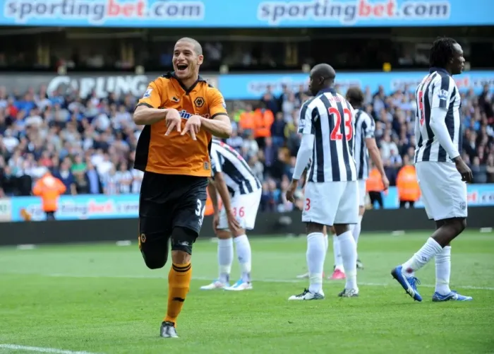 Framed Print : Wolverhampton Wanderers 2-0 West Bromwich Albion: Thrilling Guedioura Goal and Euphoric Celebration (BPL)