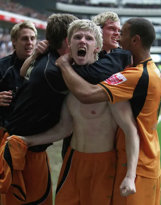 Framed Print : Wolverhampton Wanderers: Andrew Keogh Scores the Third Goal in Derby County vs. Wolverhampton Wanderers Championship Match, 2009