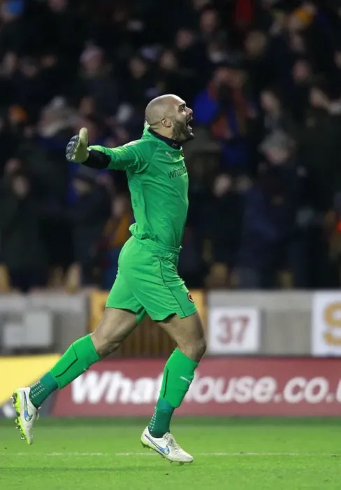Framed Print : Wolverhampton Wanderers Carl Ikeme Savors Second Goal vs. Blackpool in Sky Bet Championship Framed Print : Wolverhampton Wanderers Carl Ikeme Savors Second Goal vs. Blackpool in Sky Bet Championship