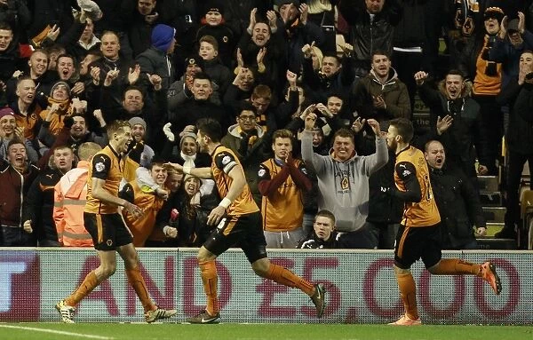 Wolverhampton Wanderers Celebrate First Goal Against Blackpool in Sky Bet Championship Match at Molineux Stadium