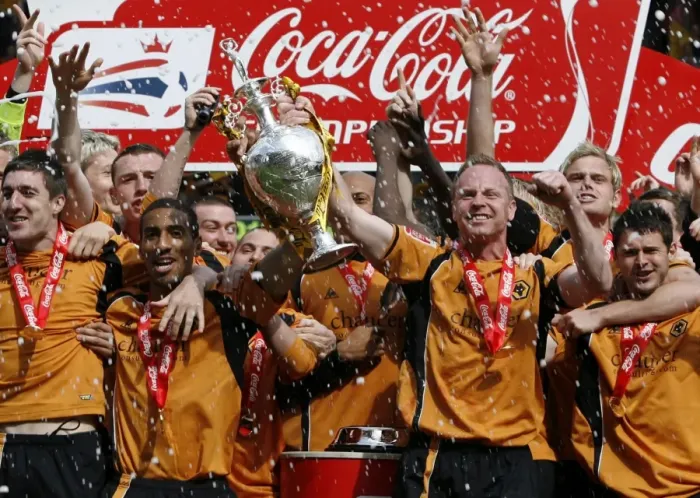 Framed Print : Wolverhampton Wanderers: Championship Title Win - Celebrating with the Trophy Framed Print : Wolverhampton Wanderers: Championship Title Win - Celebrating with the Trophy