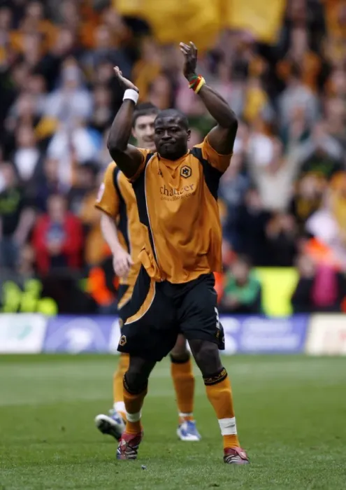 Framed Print : Wolverhampton Wanderers: Championship-Winning Celebration - George Elokobi's Promotion Joy (2009) Framed Print : Wolverhampton Wanderers: Championship-Winning Celebration - George Elokobi's Promotion Joy (2009)