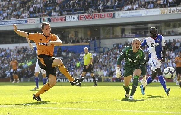 Wolverhampton Wanderers' Christophe Berra Squanders Goal Opportunity vs. Blackburn Rovers