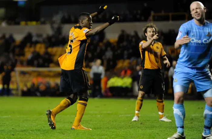 Framed Print : Wolverhampton Wanderers Geoffrey Mujangi Bia Scores the Decisive Goal in FA Cup Round Three Replay Against Doncaster Rovers (2-0) Framed Print : Wolverhampton Wanderers Geoffrey Mujangi Bia Scores the Decisive Goal in FA Cup Round Three Replay Against Doncaster Rovers (2-0)