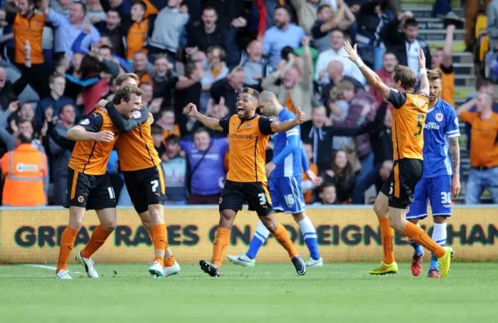Framed Print : Wolverhampton Wanderers: Own Goal Celebration vs. Cardiff City (Sky Bet Championship) Framed Print : Wolverhampton Wanderers: Own Goal Celebration vs. Cardiff City (Sky Bet Championship)