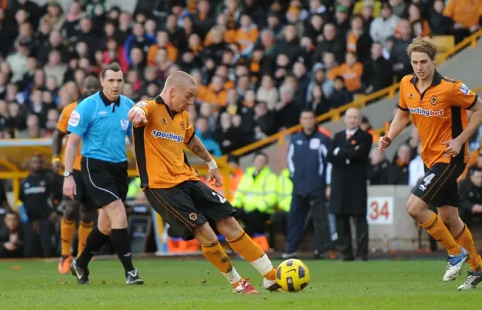 Framed Print : Wolverhampton Wanderers Jamie O'Hara Scores Stunner: 2-0 Lead vs. Blackpool (Premier League Soccer) Framed Print : Wolverhampton Wanderers Jamie O'Hara Scores Stunner: 2-0 Lead vs. Blackpool (Premier League Soccer)