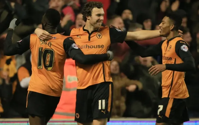 Framed Print : Wolverhampton Wanderers: Kevin McDonald Scores the Second Goal Against Brentford in Sky Bet Championship Match Framed Print : Wolverhampton Wanderers: Kevin McDonald Scores the Second Goal Against Brentford in Sky Bet Championship Match