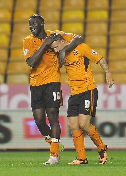 Wolverhampton Wanderers: Leigh Griffiths and Bakary Sako's Jubilant Moment as They Celebrate Winning Goal in Sky Bet League 1 (vs Crawley Town, Molineux - August 23, 2013)