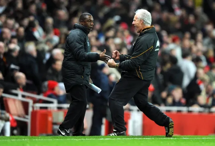 Framed Print : Wolverhampton Wanderers: Mick McCarthy and Terry Connor Celebrate Glory over Arsenal in Barclays Premier League Framed Print : Wolverhampton Wanderers: Mick McCarthy and Terry Connor Celebrate Glory over Arsenal in Barclays Premier League