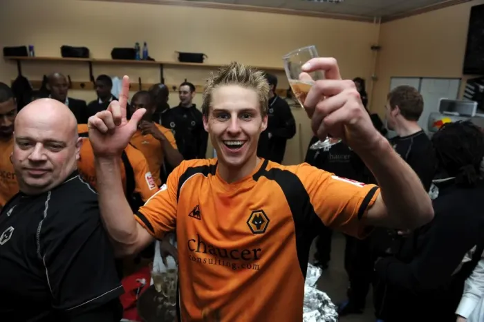 Framed Print : Wolverhampton Wanderers Promotion Euphoria: David Edwards Emotional Dressing Room Celebration (2009) Framed Print : Wolverhampton Wanderers Promotion Euphoria: David Edwards Emotional Dressing Room Celebration (2009)
