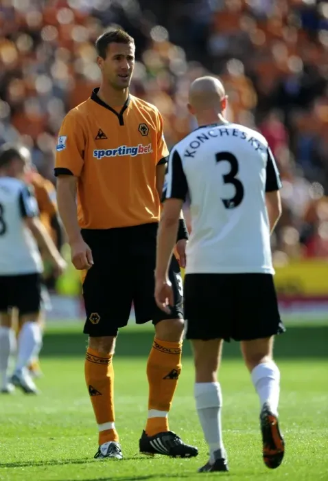 Framed Print : Wolverhampton Wanderers Stefan Maierhofer Overpowers Paul Konchesky in Premier League Clash
