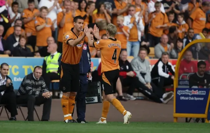 Framed Print : Wolverhampton Wanderers: Stefan Maierhofer Subs In for David Edwards against Fulham