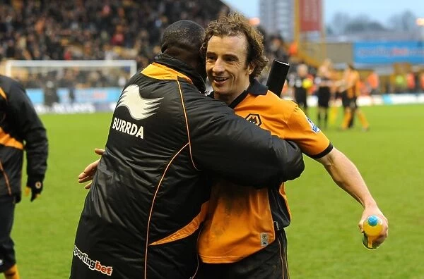Wolverhampton Wanderers: Stephen Hunt and Terry Connor - Celebrating Victory Over Birmingham City