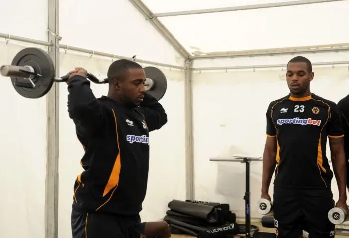 Framed Print : Wolverhampton Wanderers: Sylvan Ebanks-Blake at Pre-Season Weights Session in Ireland Framed Print : Wolverhampton Wanderers: Sylvan Ebanks-Blake at Pre-Season Weights Session in Ireland