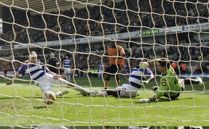 Framed Print : Wolverhampton Wanderers Sylvan Ebanks Blake Scores First Goal Against QPR in Championship Match at Molineux (April 18, 2009) Framed Print : Wolverhampton Wanderers Sylvan Ebanks Blake Scores First Goal Against QPR in Championship Match at Molineux (April 18, 2009)